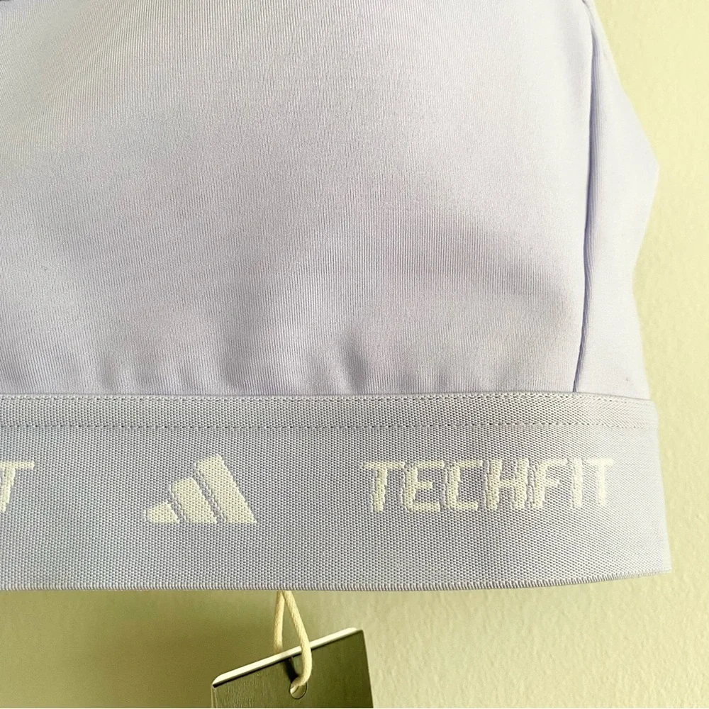 adidas Lavender Techfit Racerback Sports Bra - Picture 3 of 7